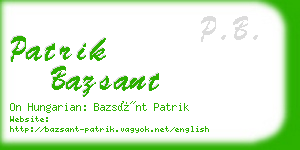 patrik bazsant business card